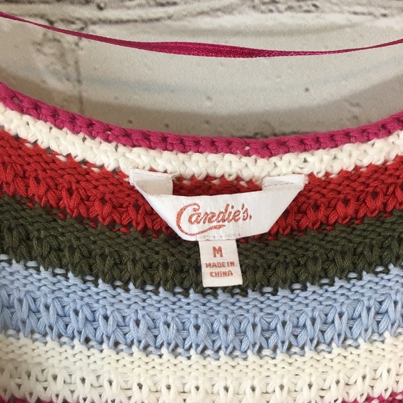 Candies | Striped Crochet Tank Top Tie Up - Picture 5 of 8